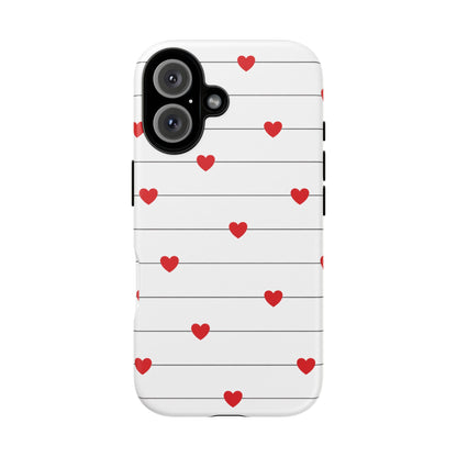 Red Heart Stripe iPhone Case | Tough Shockproof Love Aesthetic Cover