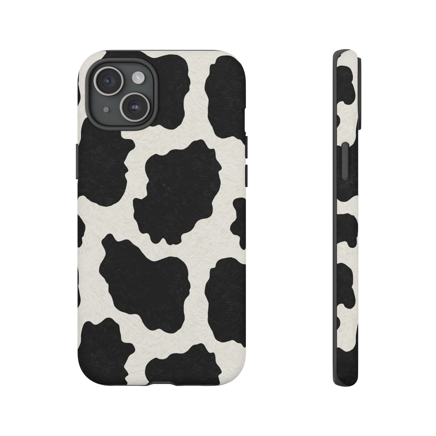 Black & White Cow Print Phone Case | Western Aesthetic iPhone & Samsung Tough Case