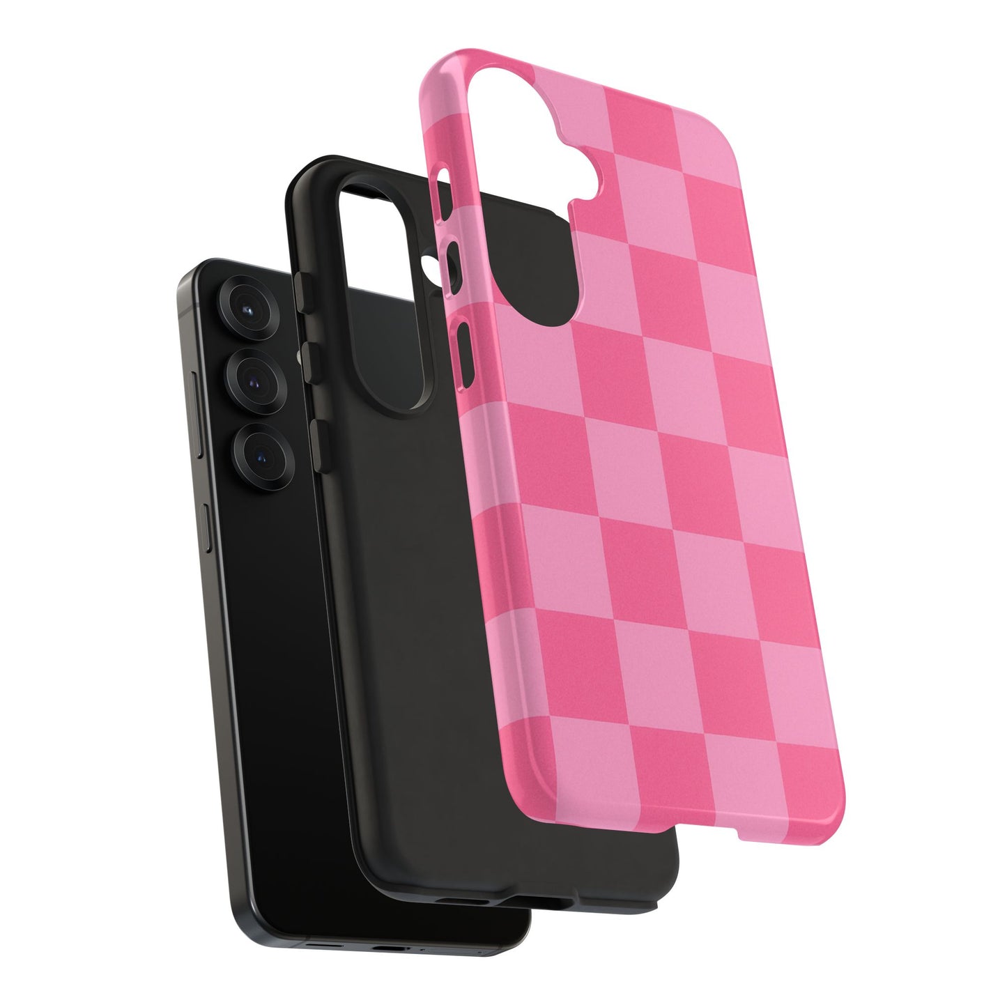 Pink Checkerboard Phone Case | Cute Aesthetic Checkered iPhone & Samsung Tough Case