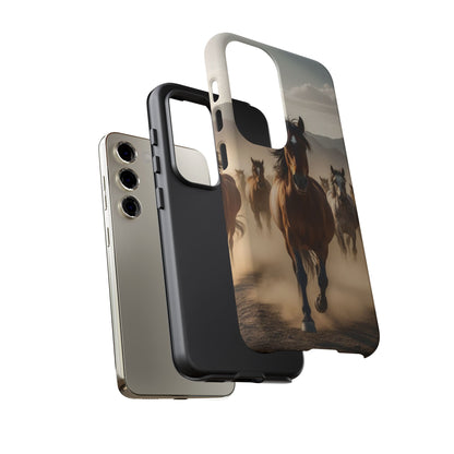 Running Horses Phone Case | Wild Mustang Herd Tough Protective Cover