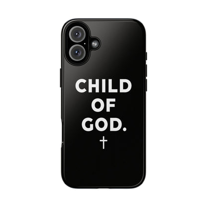 Child of God Phone Case Christian Black Aesthetic Cross Tough Cover