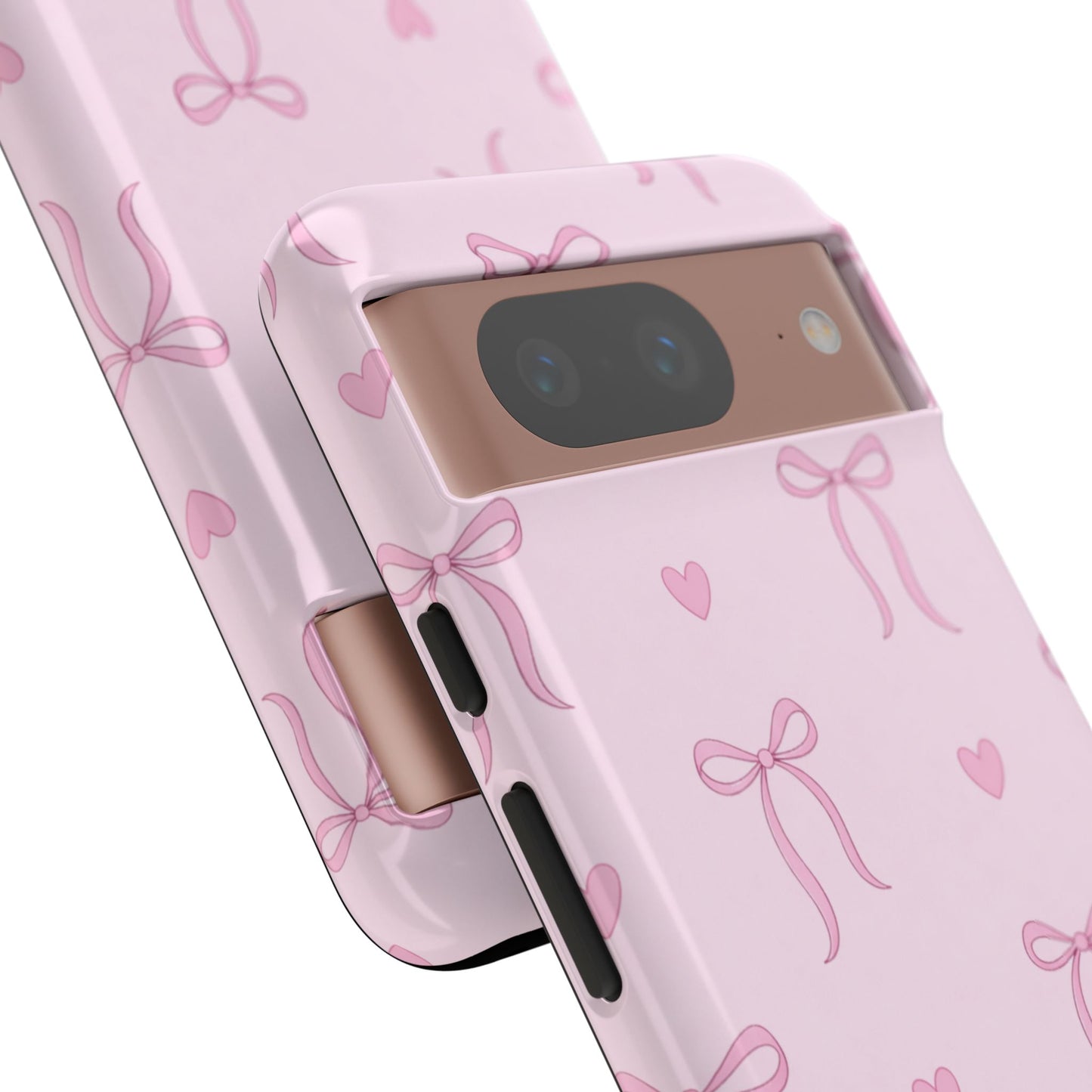 Pink Bow Heart Aesthetic Phone Case – Coquette Cute Tough Cover