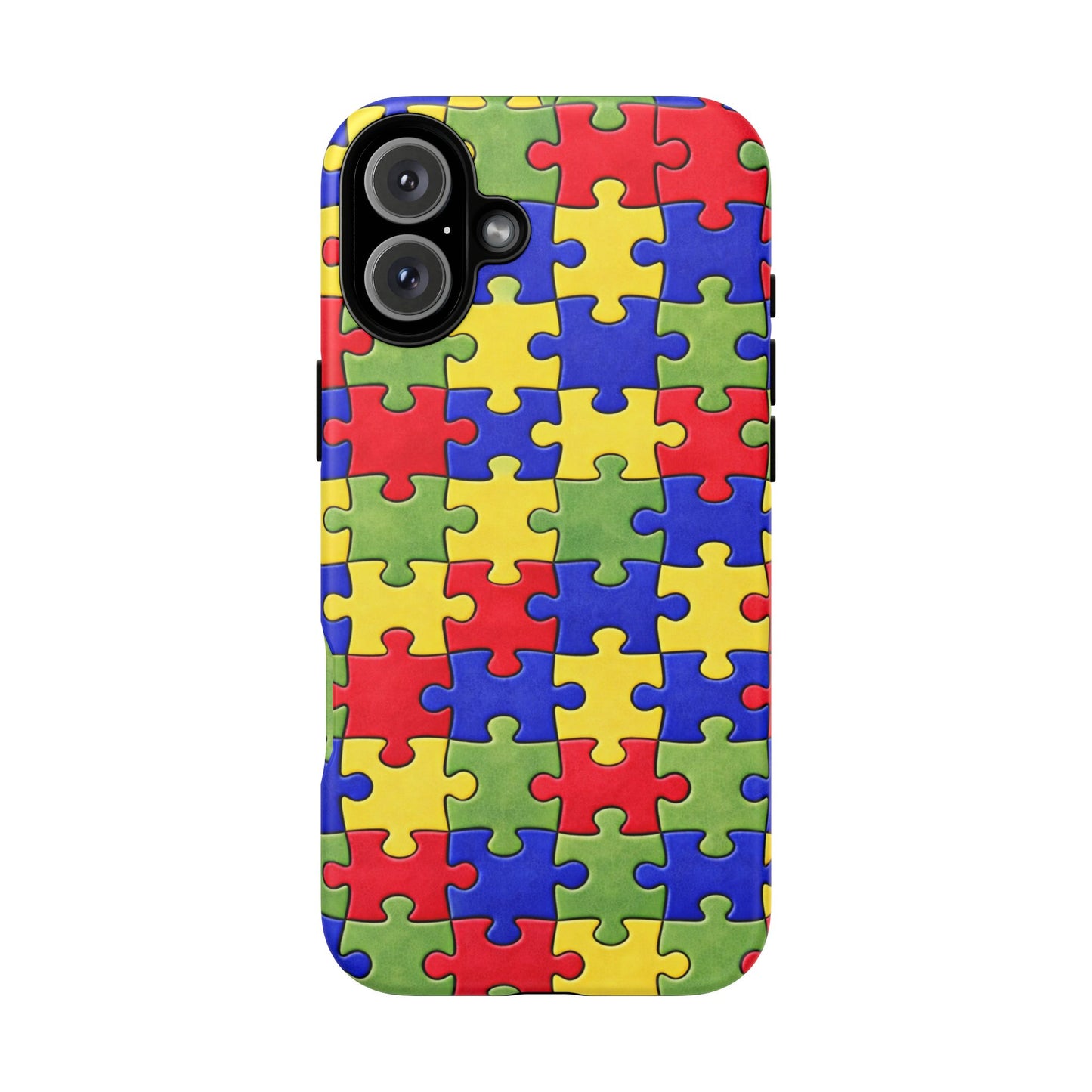 Colorful Puzzle Phone Case, Autism Awareness Jigsaw Design, Tough Protective Case, iPhone & Samsung Case, Vibrant Puzzle Pattern