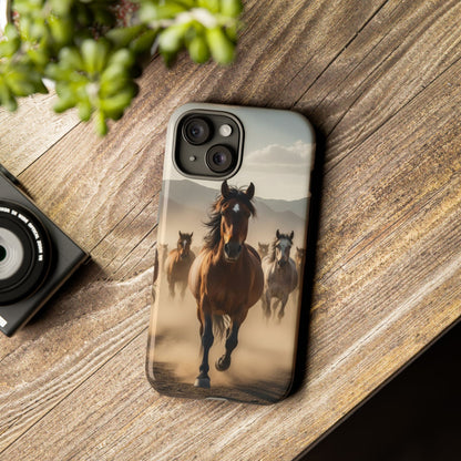 Running Horses Phone Case | Wild Mustang Herd Tough Protective Cover