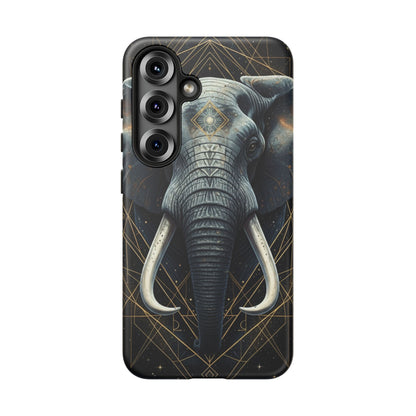 Elephant Mandala Phone Case – Black and Gold Spiritual Elephant Tough Protective Case