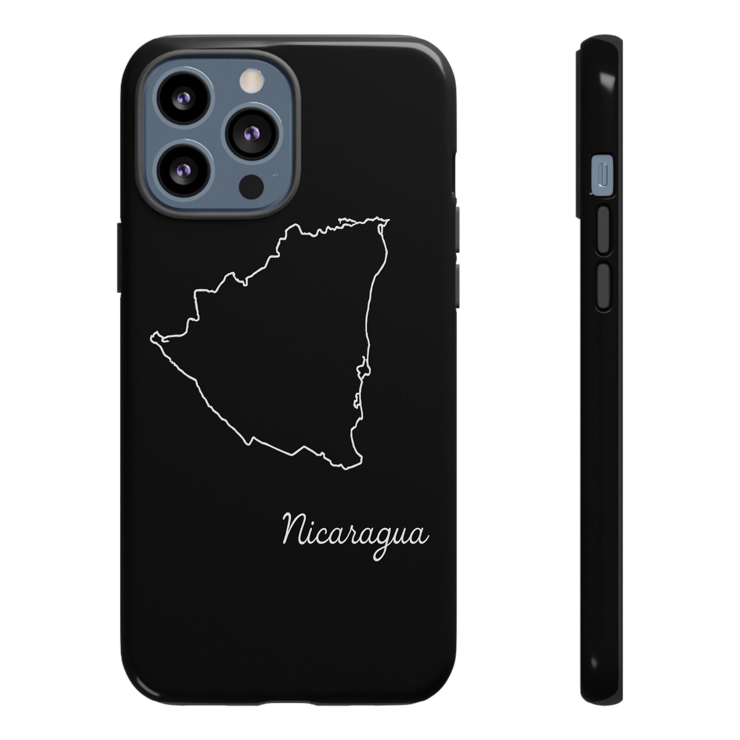 Nicaragua Outline Phone Case – Minimal Country Map Tough Case (iPhone, Samsung, Pixel)