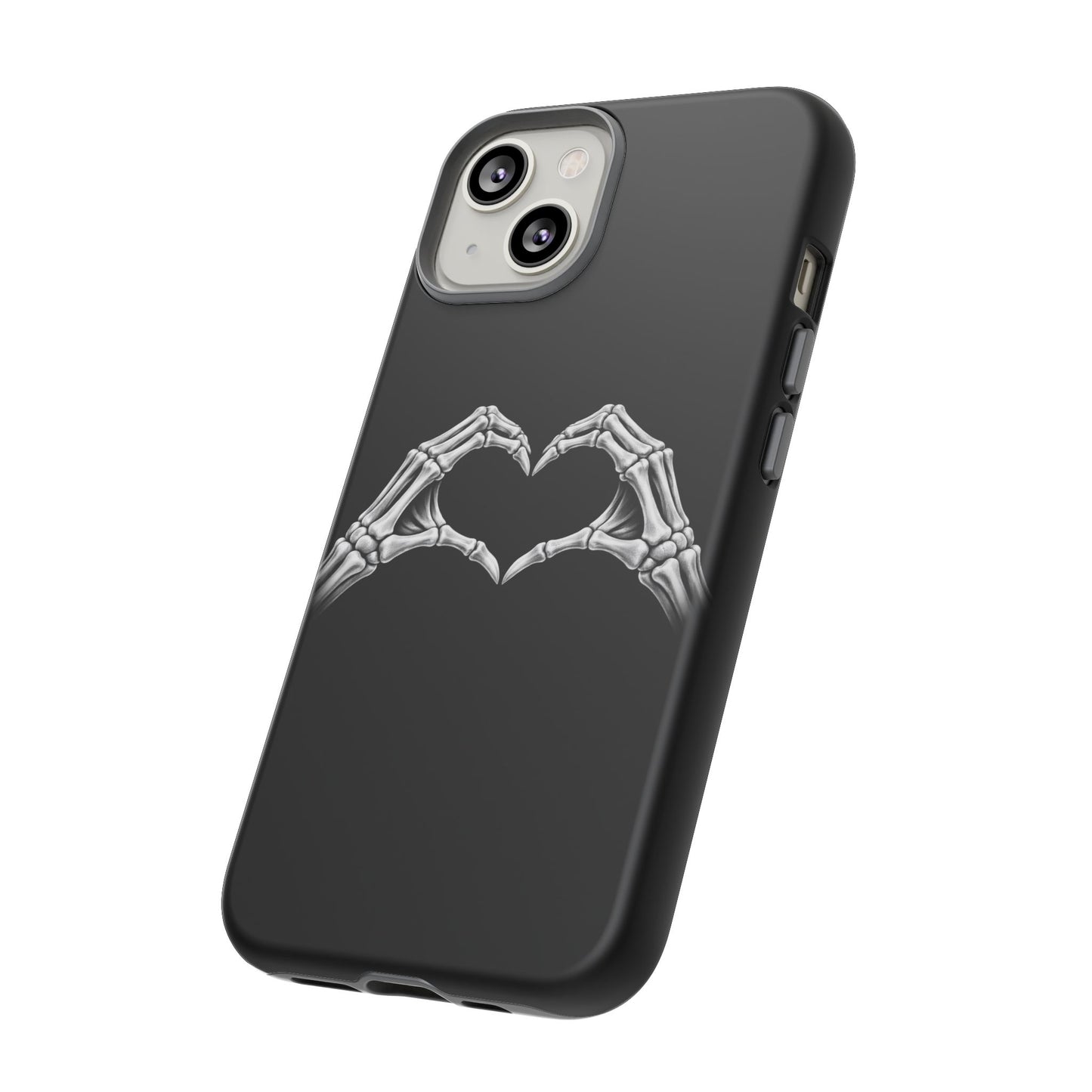 Skeleton Hands Heart Phone Case | Gothic Black Protective Cover