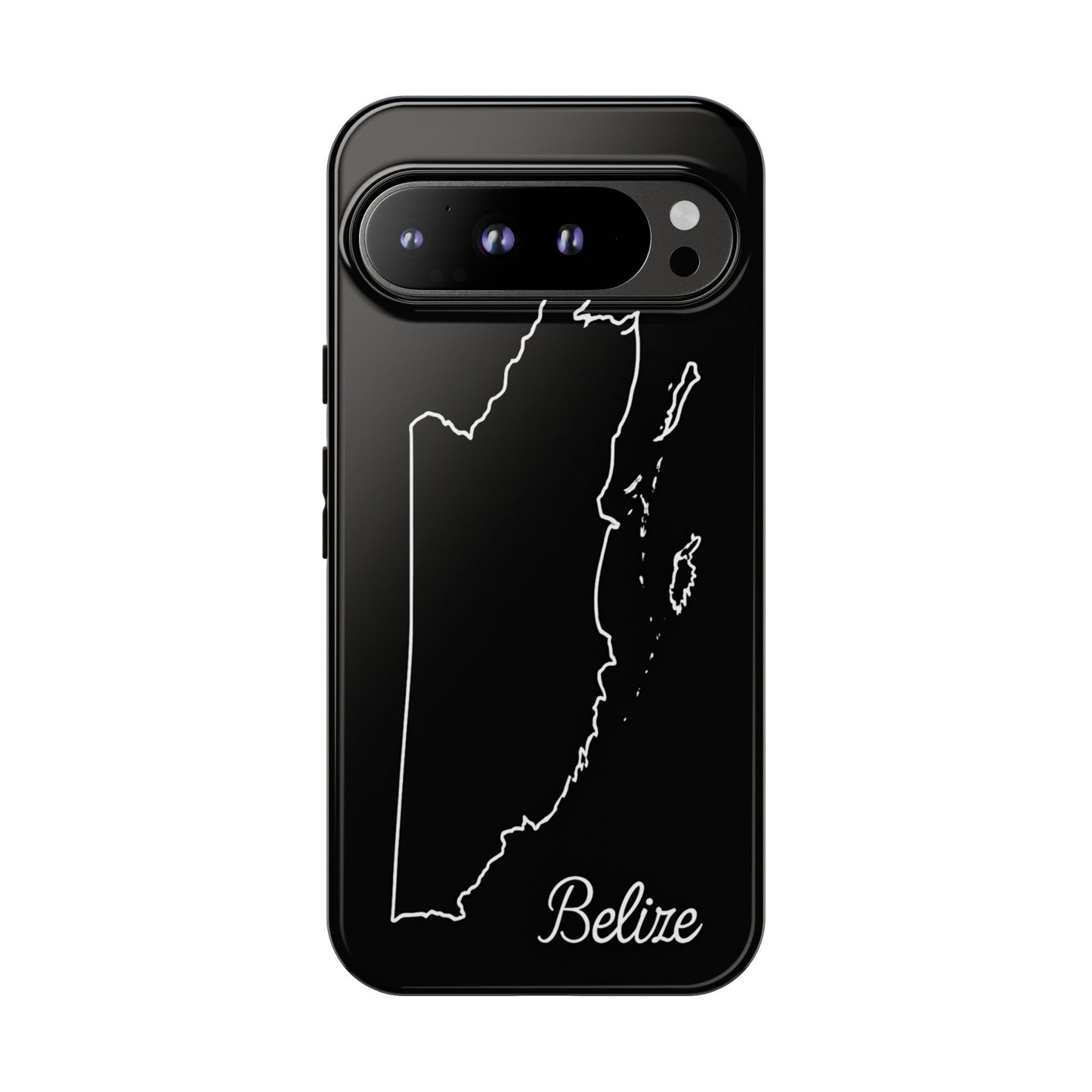 Belize Outline Phone Case – Minimal Country Map Tough Case (iPhone, Samsung, Pixel)