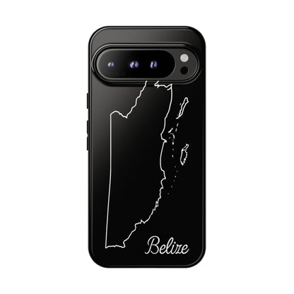 Belize Outline Phone Case – Minimal Country Map Tough Case (iPhone, Samsung, Pixel)
