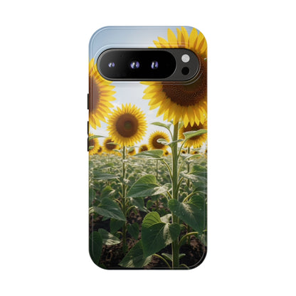 Sunflower Field Phone Case | Golden Hour Floral Aesthetic | Bright Summer Tough Case