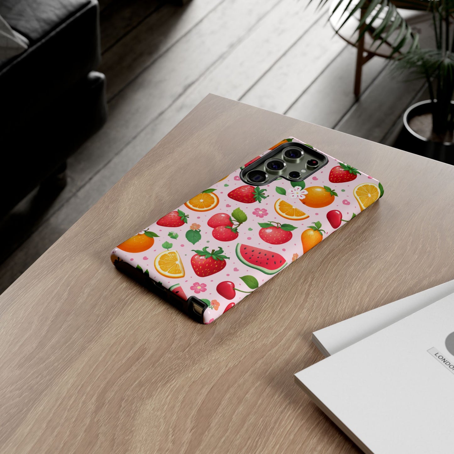 Fruit Phone Case – Tough Shockproof, Strawberry Cherry Citrus Summer Design for Iphone, Samsung Galaxy and Pixel