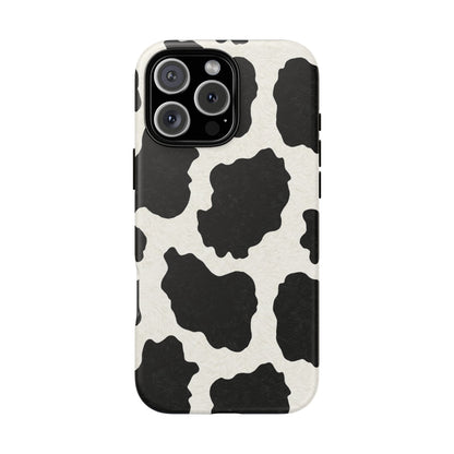 Black & White Cow Print Phone Case | Aesthetic Tough Protective Case