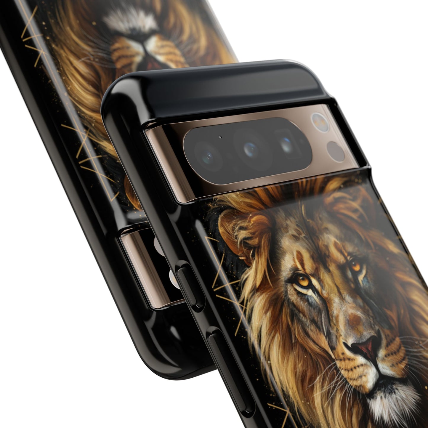Majestic Lion Phone Case – Black Gold Luxury Lion Art Tough Protective Case