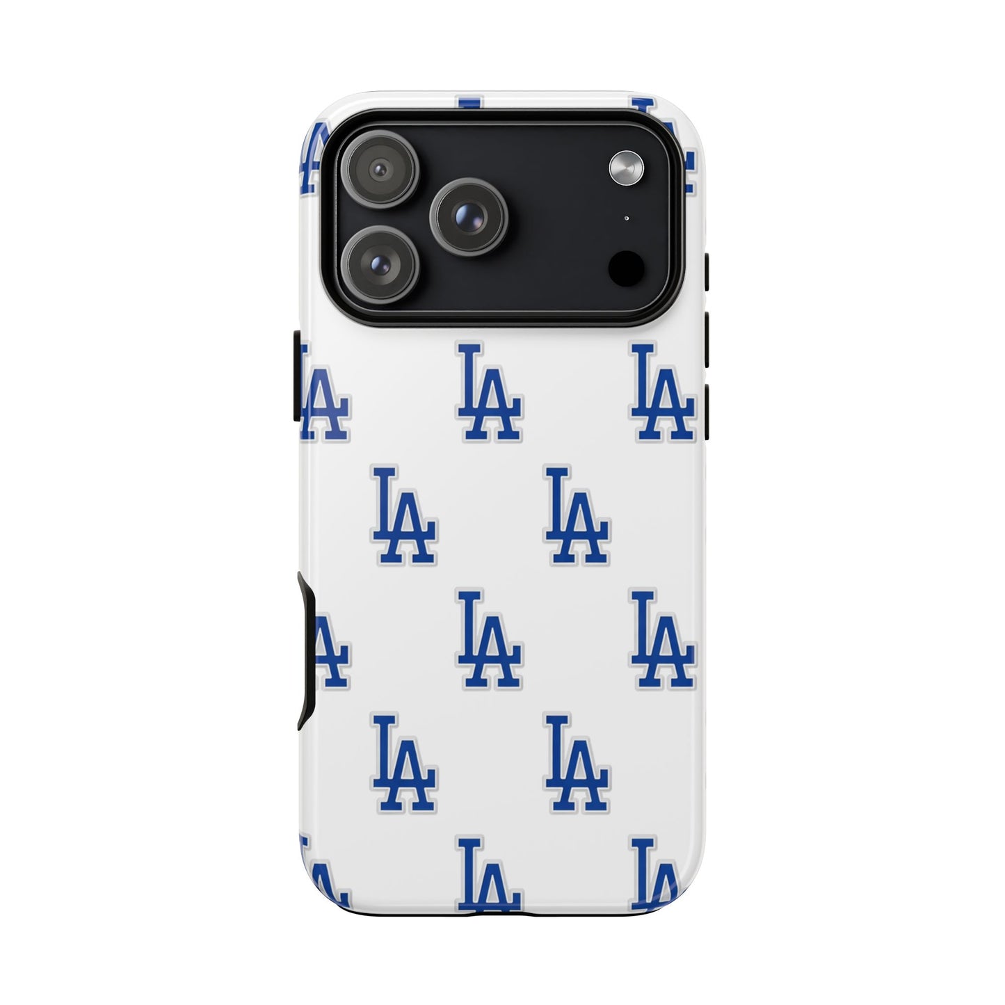 Blue LA Monogram Pattern Phone Case | Minimal Baseball Inspired Tough Cover