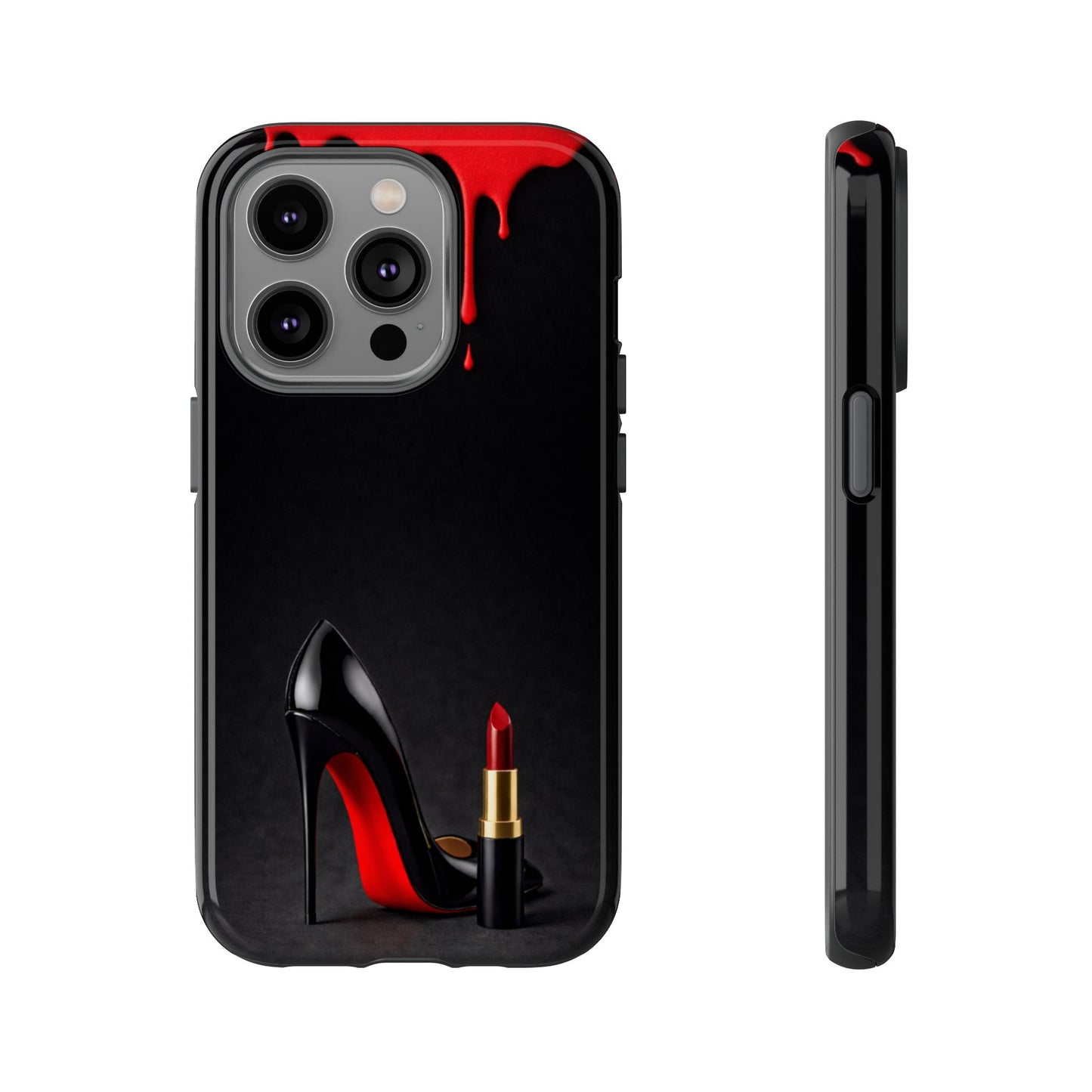Dark Feminine Red Drip Phone Case – Gothic Glam Tough Cover