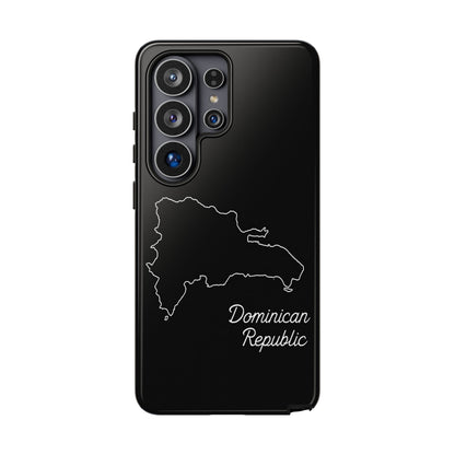 Dominican Republic Outline Phone Case – Minimal Country Map Tough Case (iPhone, Samsung, Pixel)