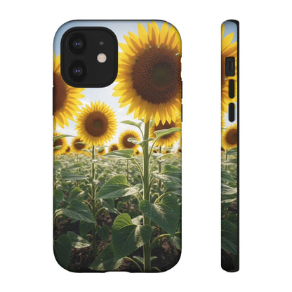 Sunflower Field Phone Case | Golden Hour Floral Aesthetic | Bright Summer Tough Case