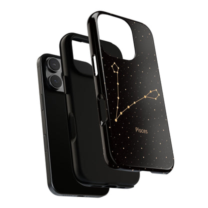 Pisces Zodiac Constellation Phone Case – Luxe Gold Celestial Cover