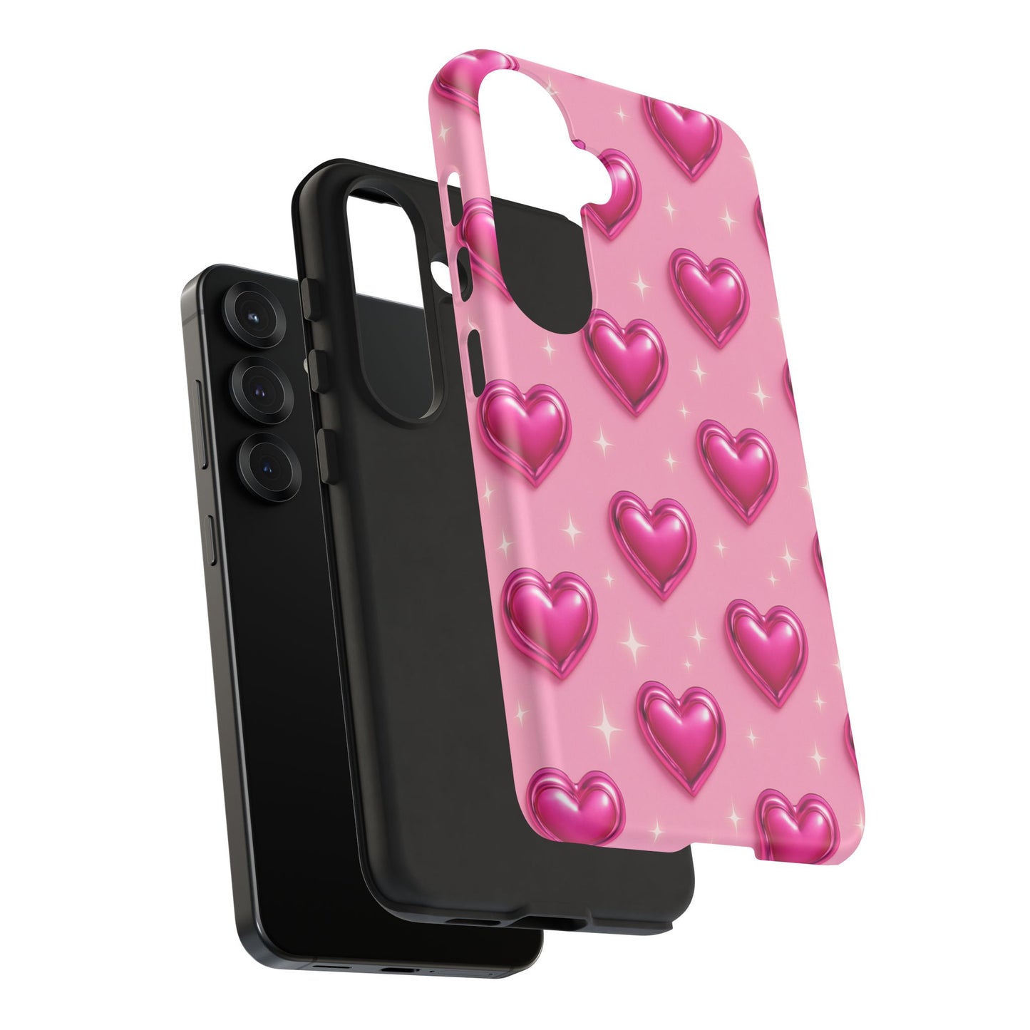 Pink Heart Pattern Phone Case | Tough Protective Case for Iphone, Samsung Galaxy and Pixel