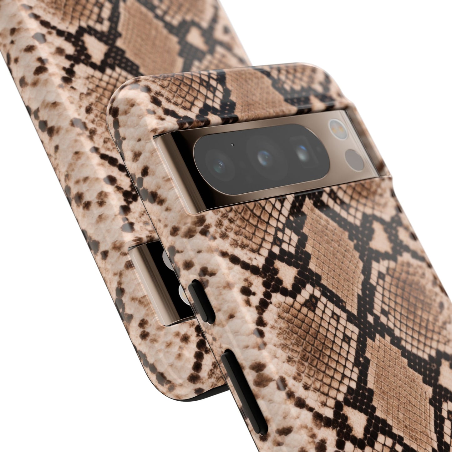 Snake Print Phone Case – Brown Python Pattern Slim Protective Cover for Iphone, Samsung Galaxy and Pixel