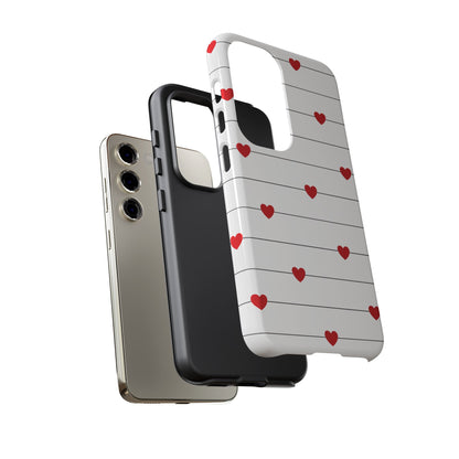 Red Heart Stripe iPhone Case | Tough Shockproof Love Aesthetic Cover