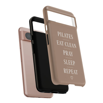 Pilates Phone Case | Eat Clean Pray Sleep Repeat Aesthetic | Wellness Girl Gift