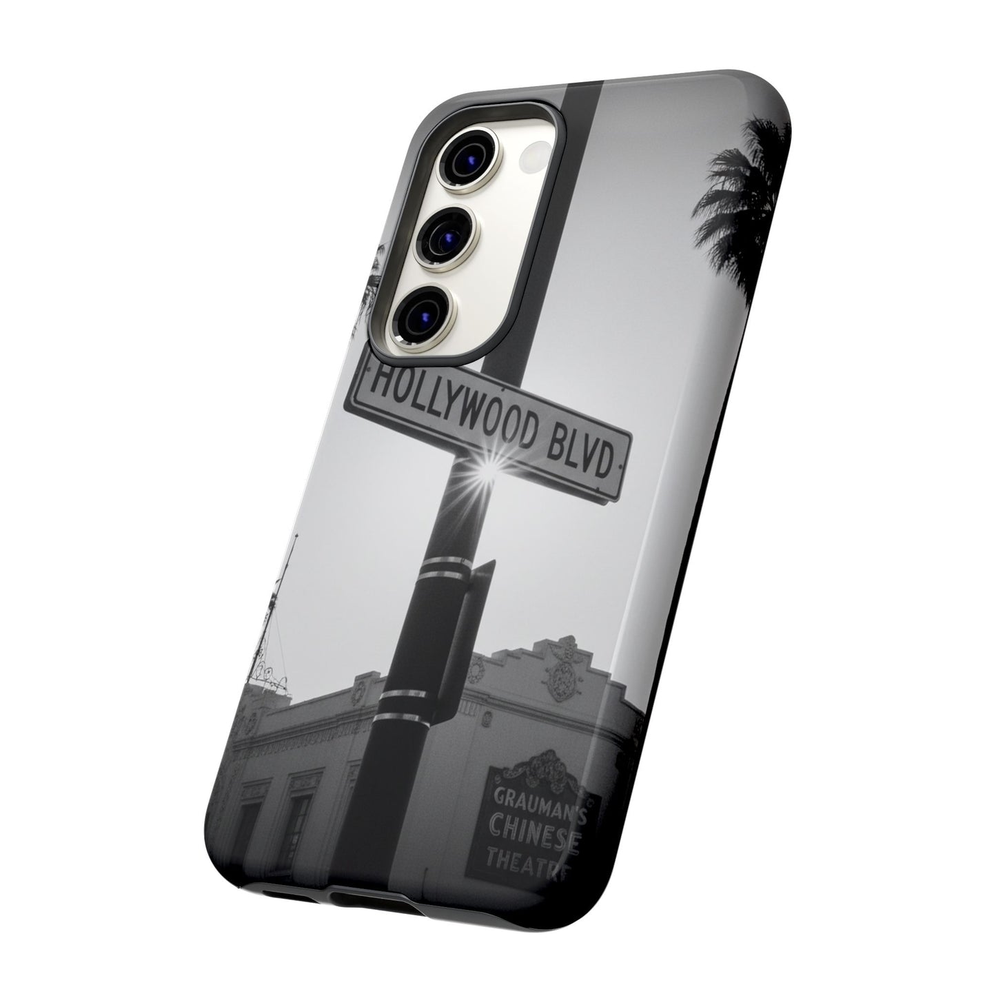 Hollywood Blvd Phone Case | Vintage Los Angeles Street Sign | Black & White LA Aesthetic