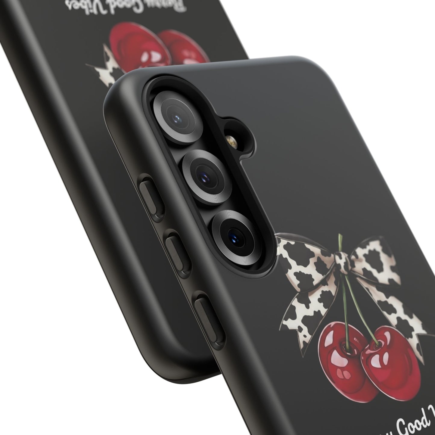 Cherry Cow Print Phone Case | Coquette Bow Aesthetic iPhone & Samsung Tough Case