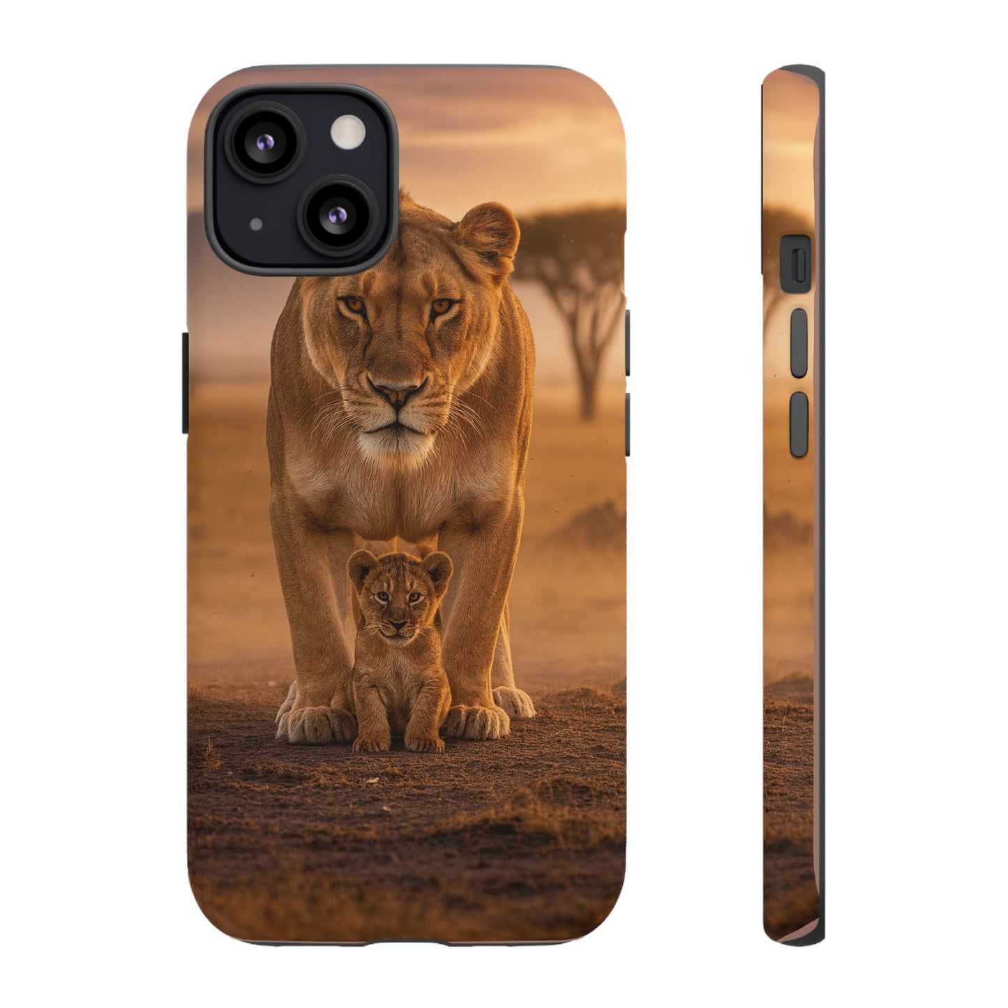 Lioness & Cub Phone Case | Safari Wildlife Tough Case for iPhone & Samsung