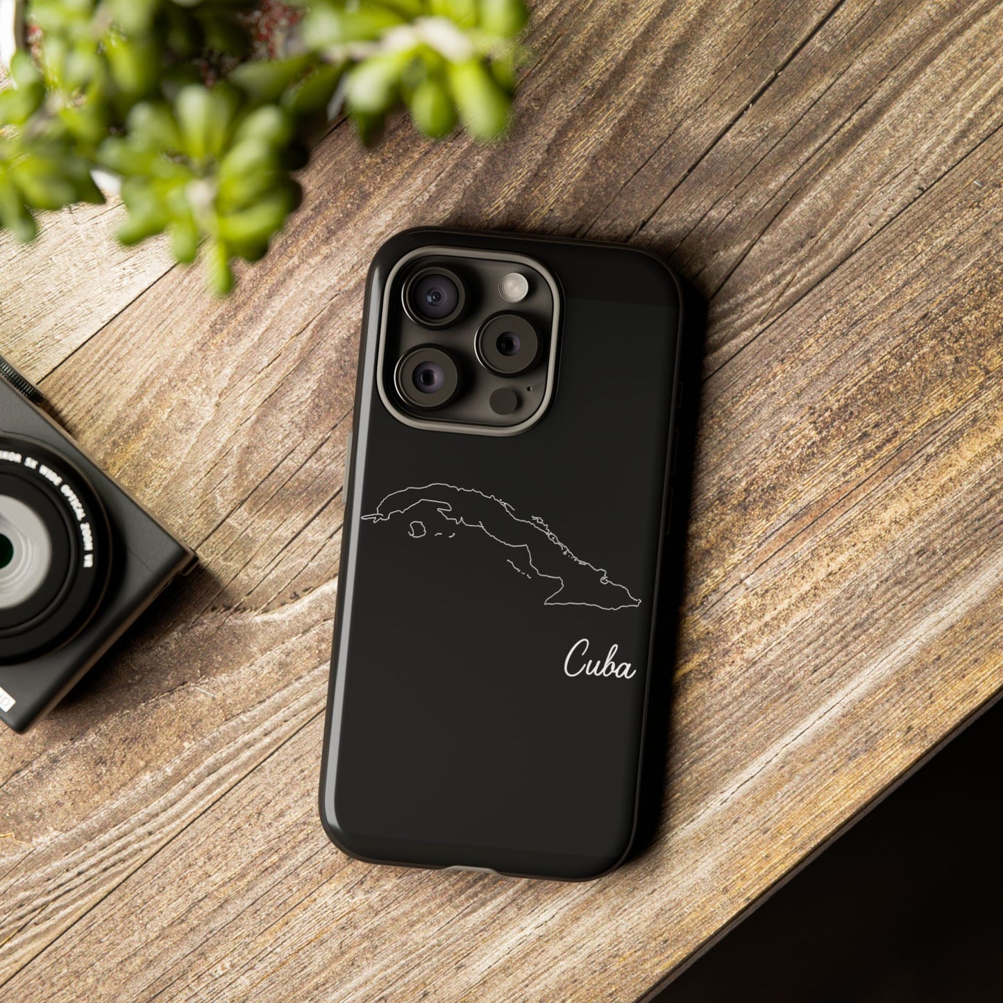 Cuba Outline Phone Case – Minimal Country Map Tough Case (iPhone, Samsung, Pixel)