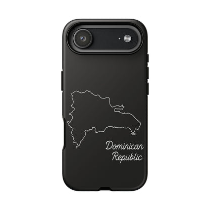 Dominican Republic Outline Phone Case – Minimal Country Map Tough Case (iPhone, Samsung, Pixel)