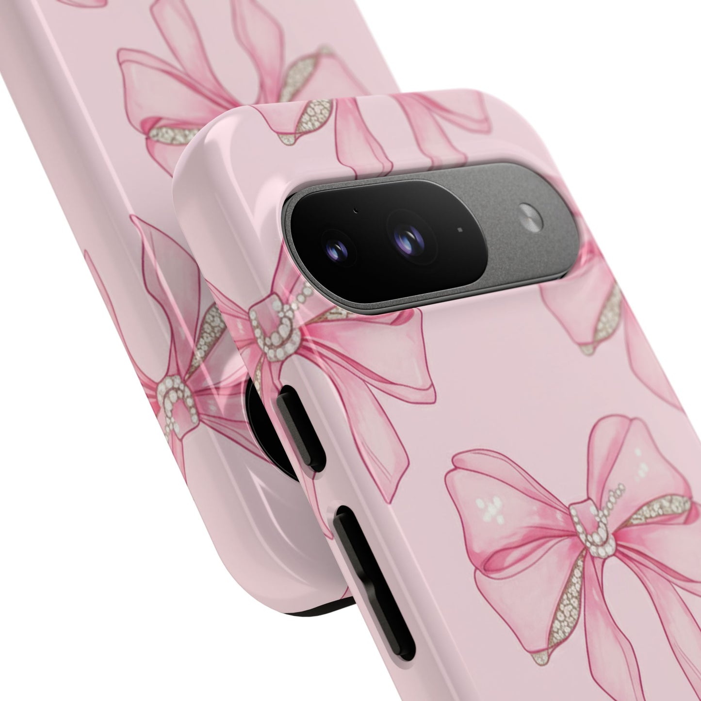 Pink Bow Pattern Phone Case | Coquette Aesthetic Tough Protective Case