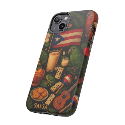 Puerto Rican Culture Phone Case | Boricua Icons Caribbean Aesthetic Tough Protective Case