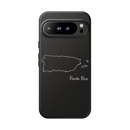 Puerto Rico Outline Phone Case – Minimal Country Map Tough Case (iPhone, Samsung, Pixel)