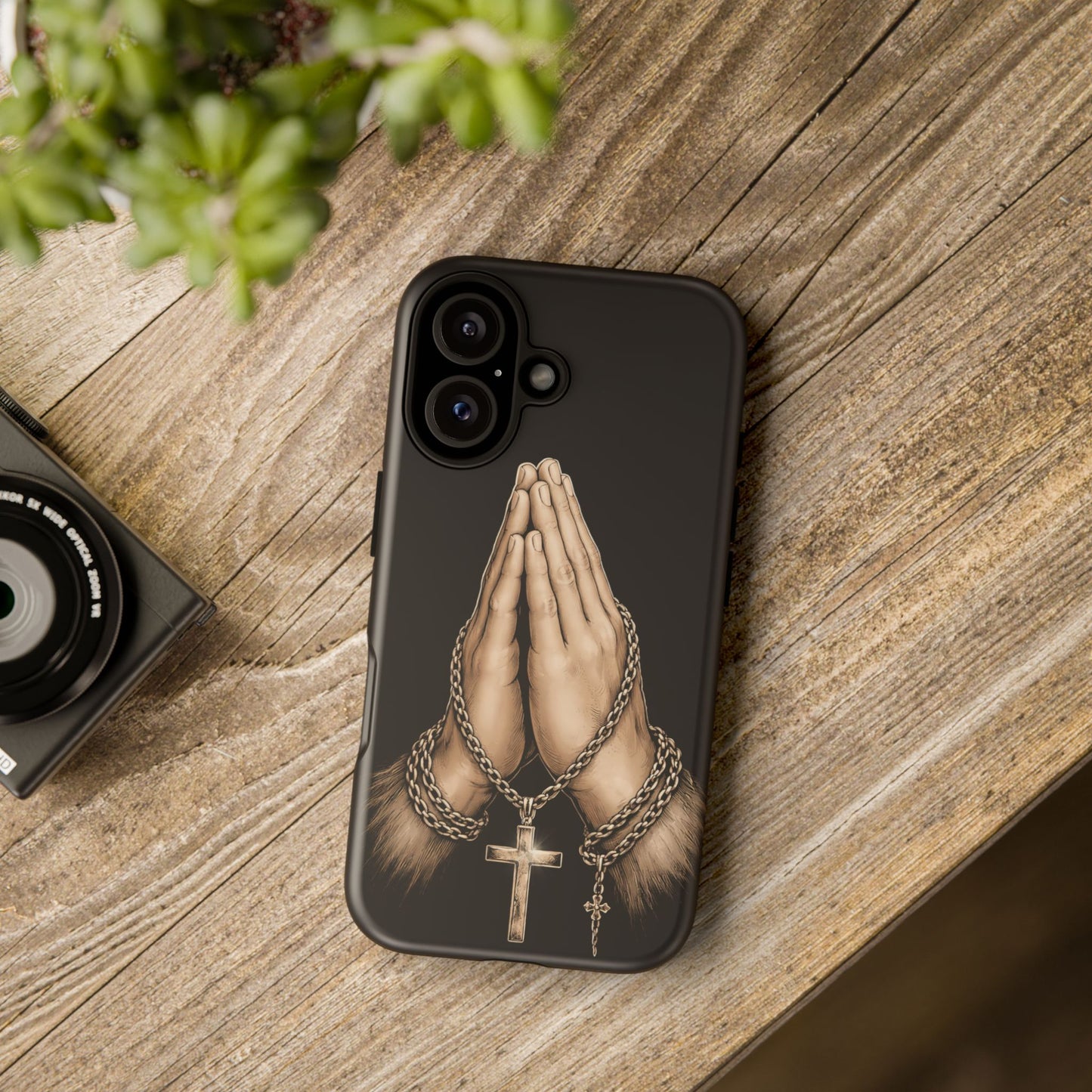 Praying Hands Cross Phone Case – Christian Faith Scripture Cover