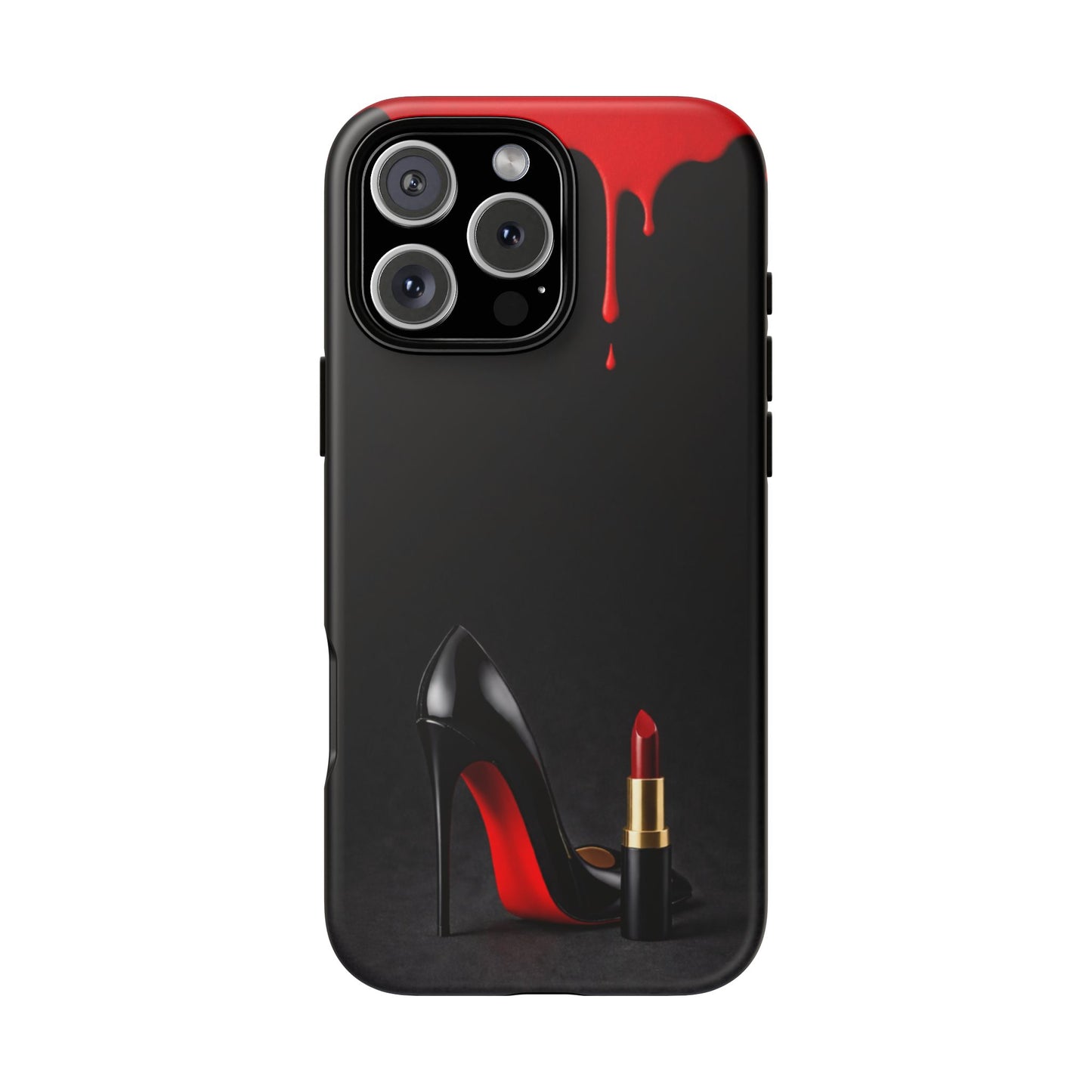 Dark Feminine Red Drip Phone Case – Gothic Glam Tough Cover
