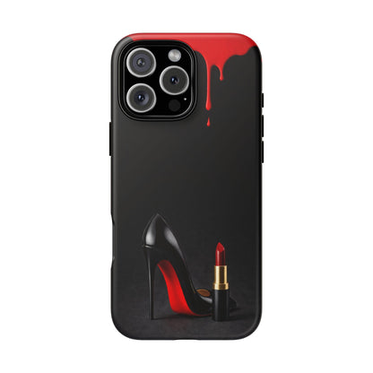 Dark Feminine Red Drip Phone Case – Gothic Glam Tough Cover