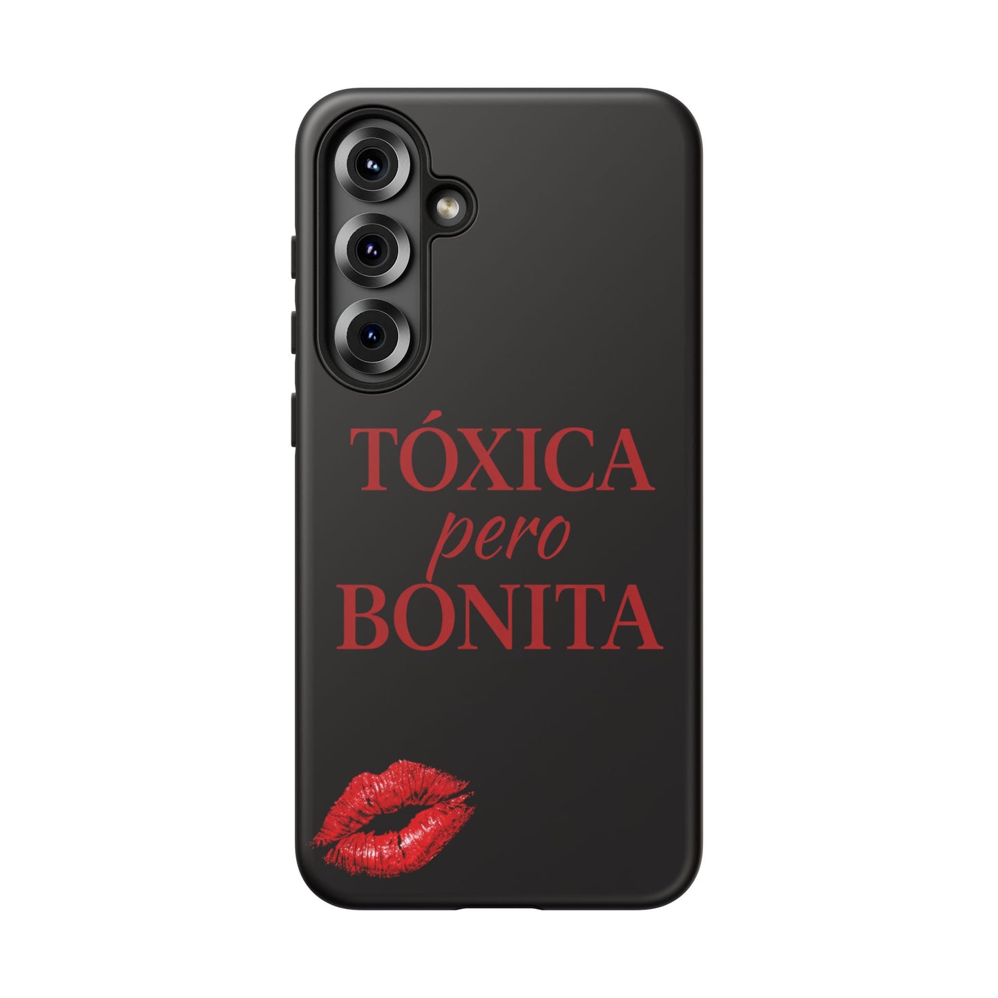 Toxica Pero Bonita Phone Case, Latina Quote Case, Red Lips Aesthetic, Spanish Saying Case, Trendy Tough Cover