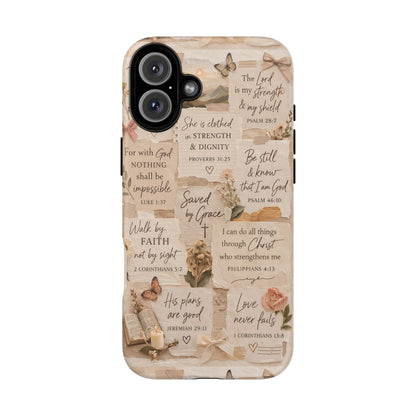 Christian Bible Verse Phone Case | Faith Scripture Aesthetic Floral Christian Case