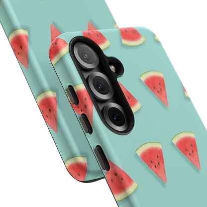 Watermelon Phone Case – Pastel Blue Summer Fruit Tough Case (iPhone, Samsung, Pixel)