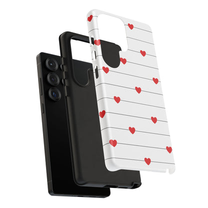 Red Heart Stripe iPhone Case | Tough Shockproof Love Aesthetic Cover