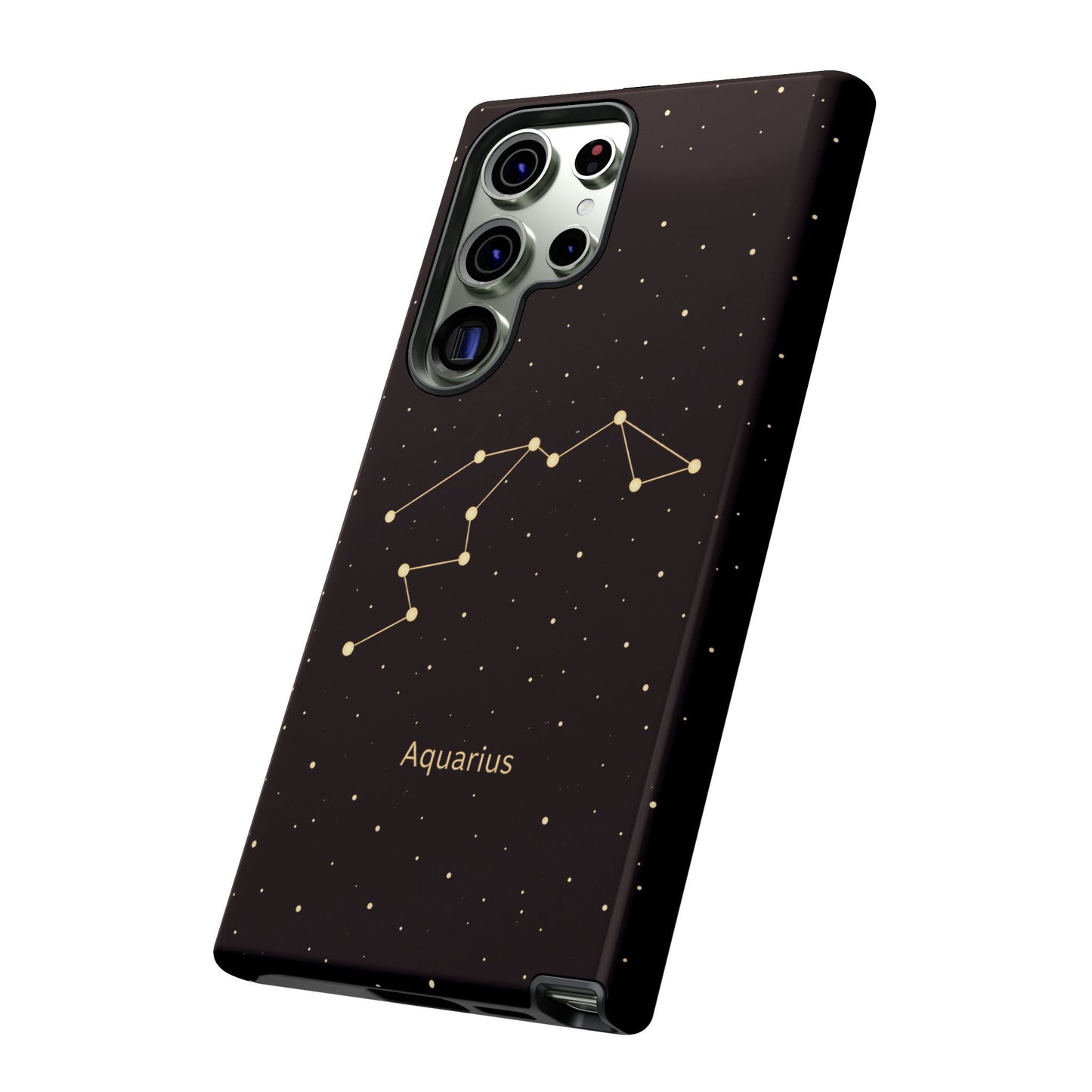 Aquarius Zodiac Constellation Phone Case – Luxe Gold Celestial Cover