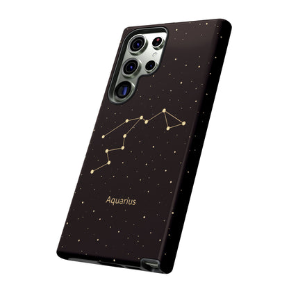 Aquarius Zodiac Constellation Phone Case – Luxe Gold Celestial Cover