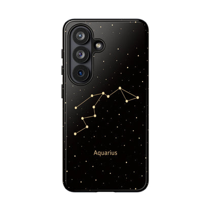 Aquarius Zodiac Constellation Phone Case – Luxe Gold Celestial Cover