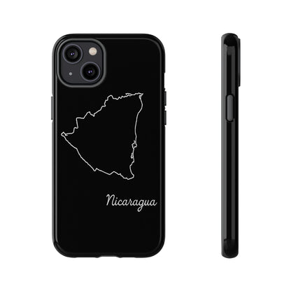 Nicaragua Outline Phone Case – Minimal Country Map Tough Case (iPhone, Samsung, Pixel)