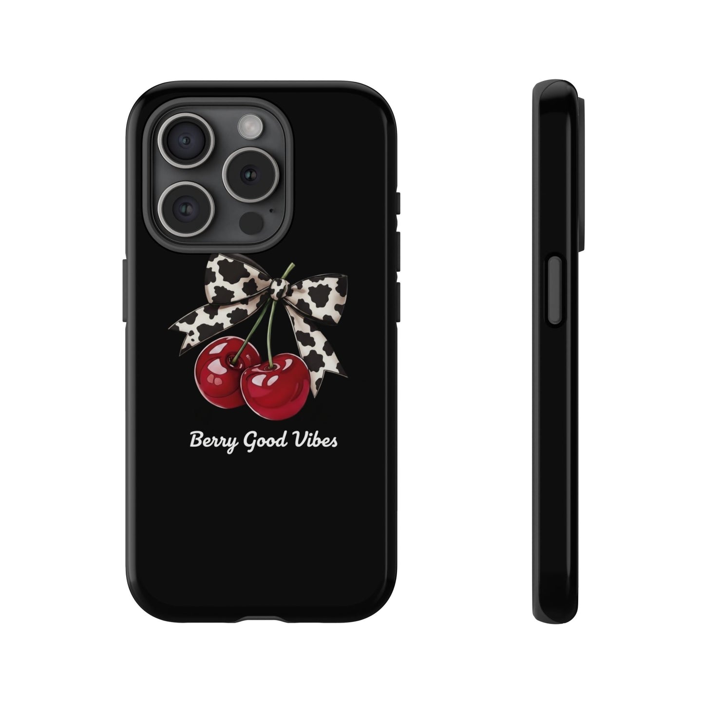 Cherry Cow Print Phone Case | Coquette Bow Aesthetic | Tough Protective Case
