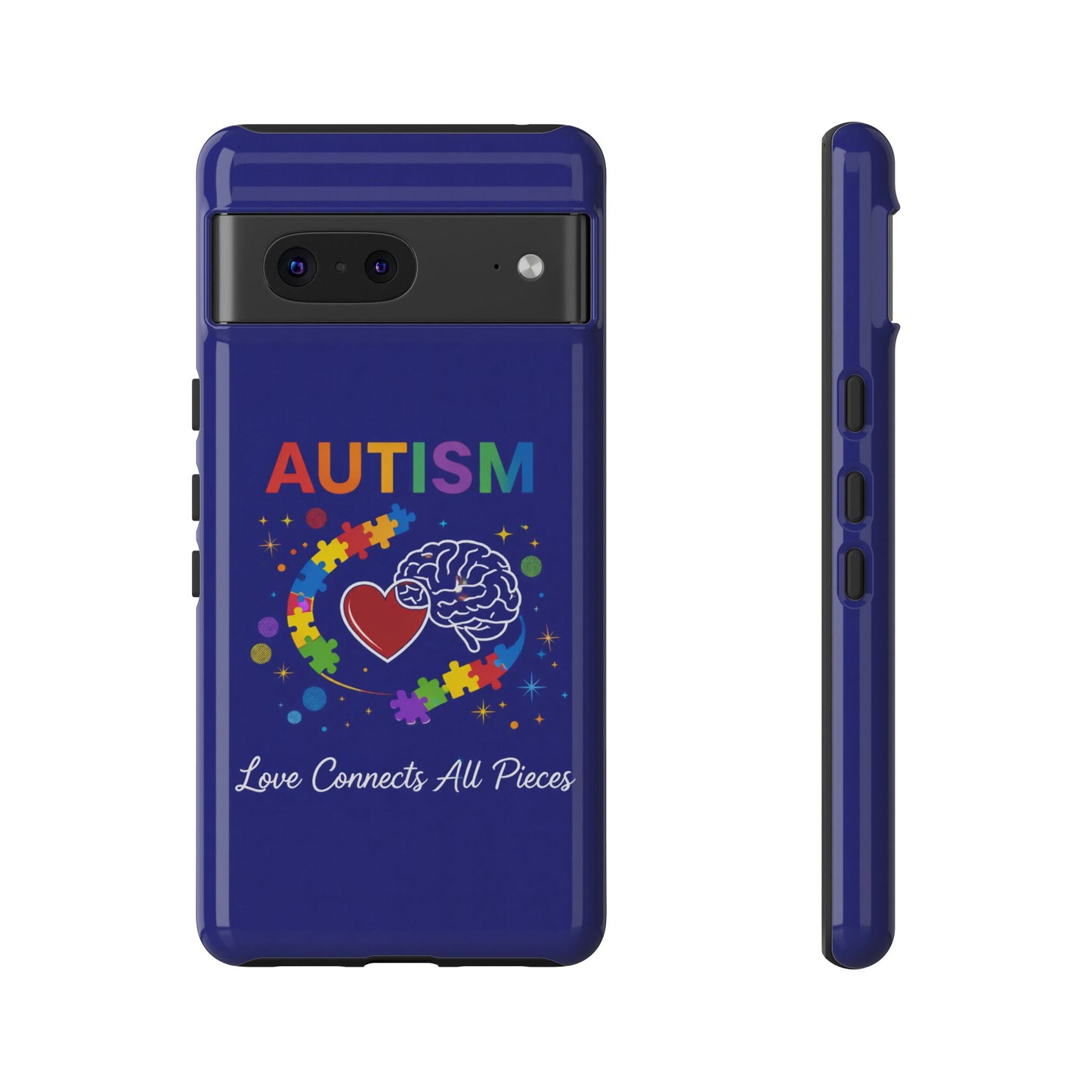 Autism Awareness Tough Case – "Love Connects All Pieces" Phone Case for Iphone, Samsung Galaxy and Pixel