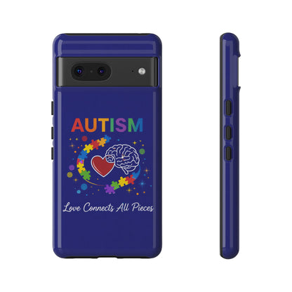 Autism Awareness Tough Case – "Love Connects All Pieces" Phone Case for Iphone, Samsung Galaxy and Pixel