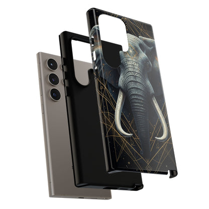 Elephant Mandala Phone Case – Black and Gold Spiritual Elephant Tough Protective Case