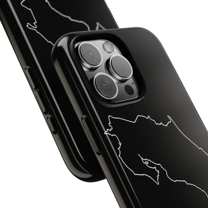 Costa Rica Outline Phone Case – Minimal Country Map Tough Case (iPhone, Samsung, Pixel)
